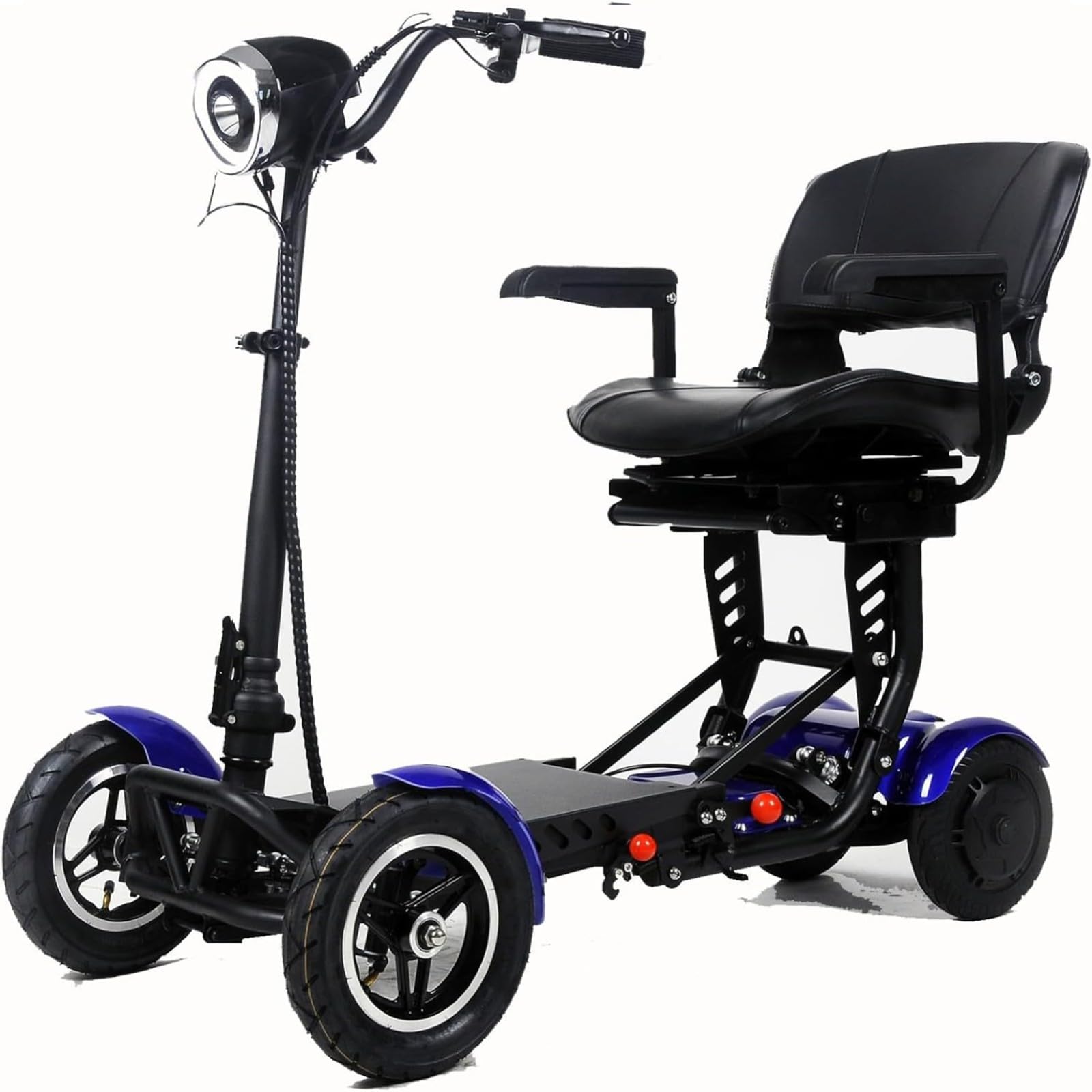 Scooter De Movilidad Con 4 Ruedas Andadores Para Personas Mayores Carga 120 Kg Batería De Iones De Litio Para Inválidos Y Mayores Andadores Para Personas Mayores Scooter Plegable blue