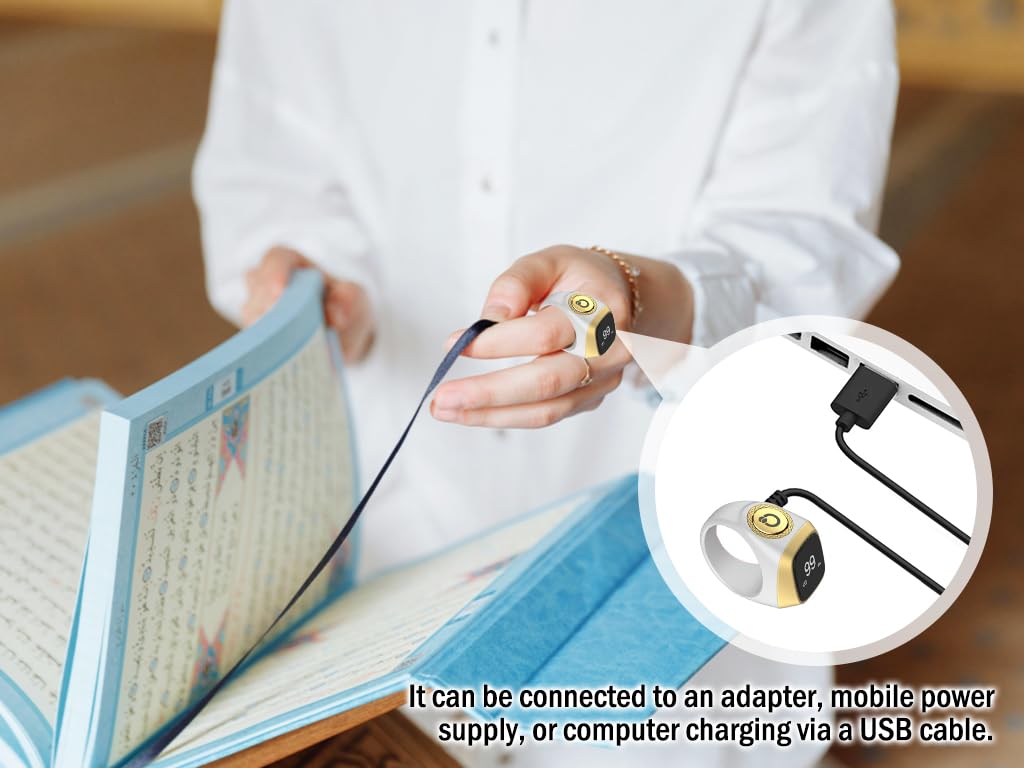 Anneau Compteur De Prière Musulman Anlising – Écran OLED, Rappels 5 Fois/jour, Vibration, Bluetooth, 18mm