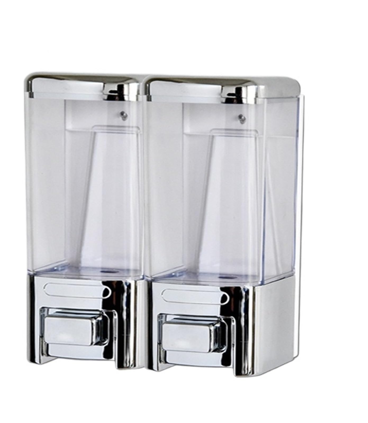 Wall Mounted Soap Dispenser Non-punching Manual Press Soap Dispenser Bathroom Transparent(B)