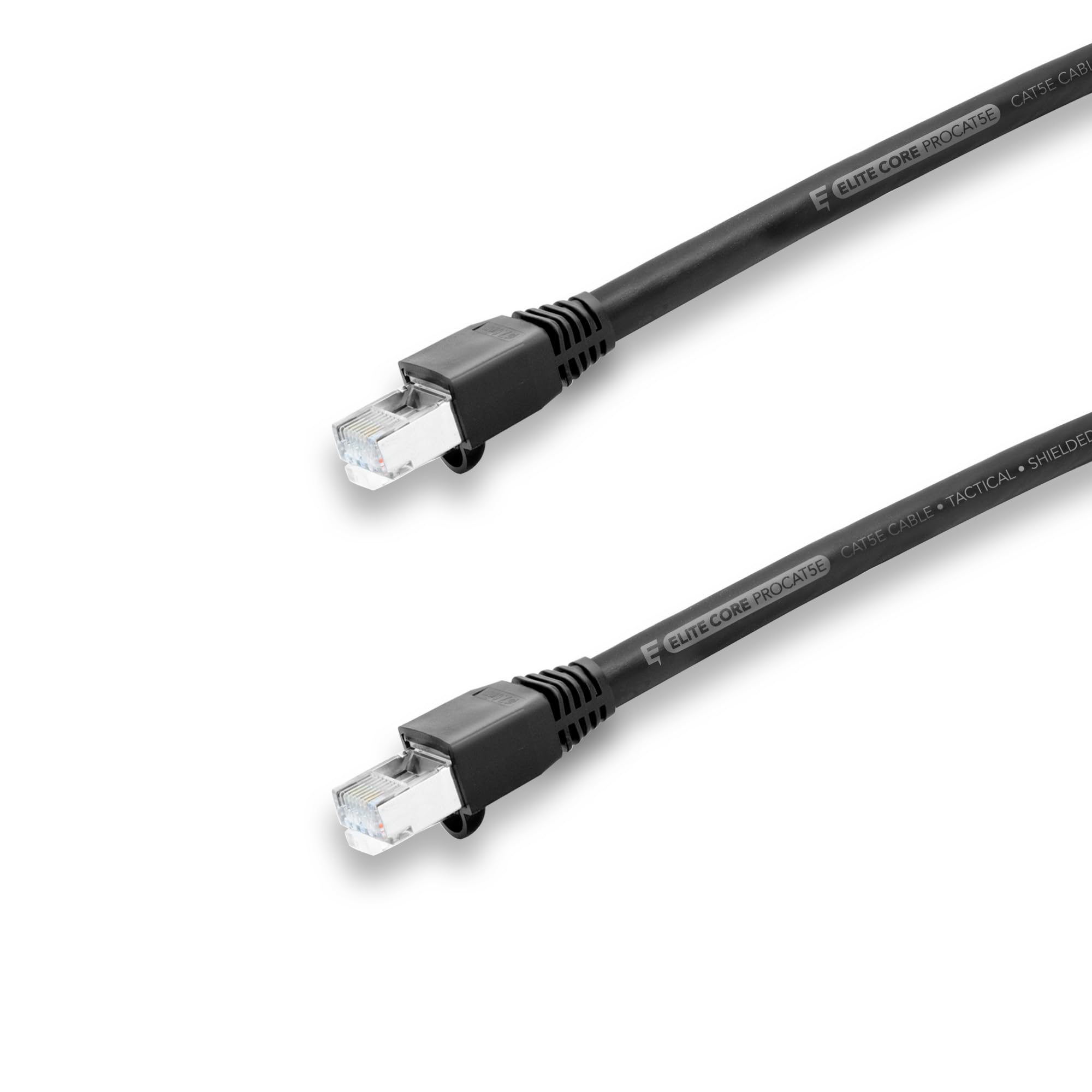 Elite Core PROCAT5E | Ultra-Flexible Shielded Tactical CAT5E | Booted RJ45 Connectors | 125' ft, 125-ft (PROCAT5E-S-RR-125)