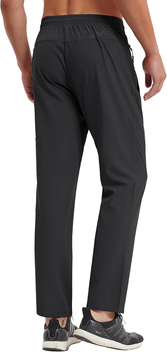 Forik Men's Sweatpants Lightweight Joggers with Zipper Pockets Quick Dry Elastic Waist Hiking Pants for Men Athletic Workout - Image 2