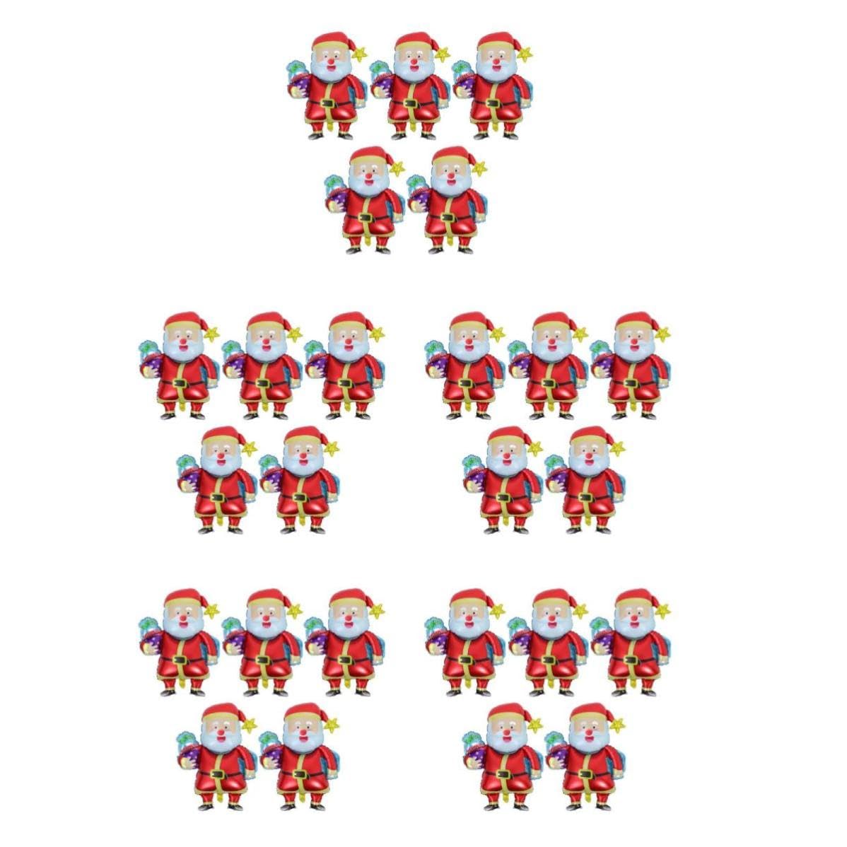 25 Piezas Globo Navideño de Aluminio Papá Noel para Decoración