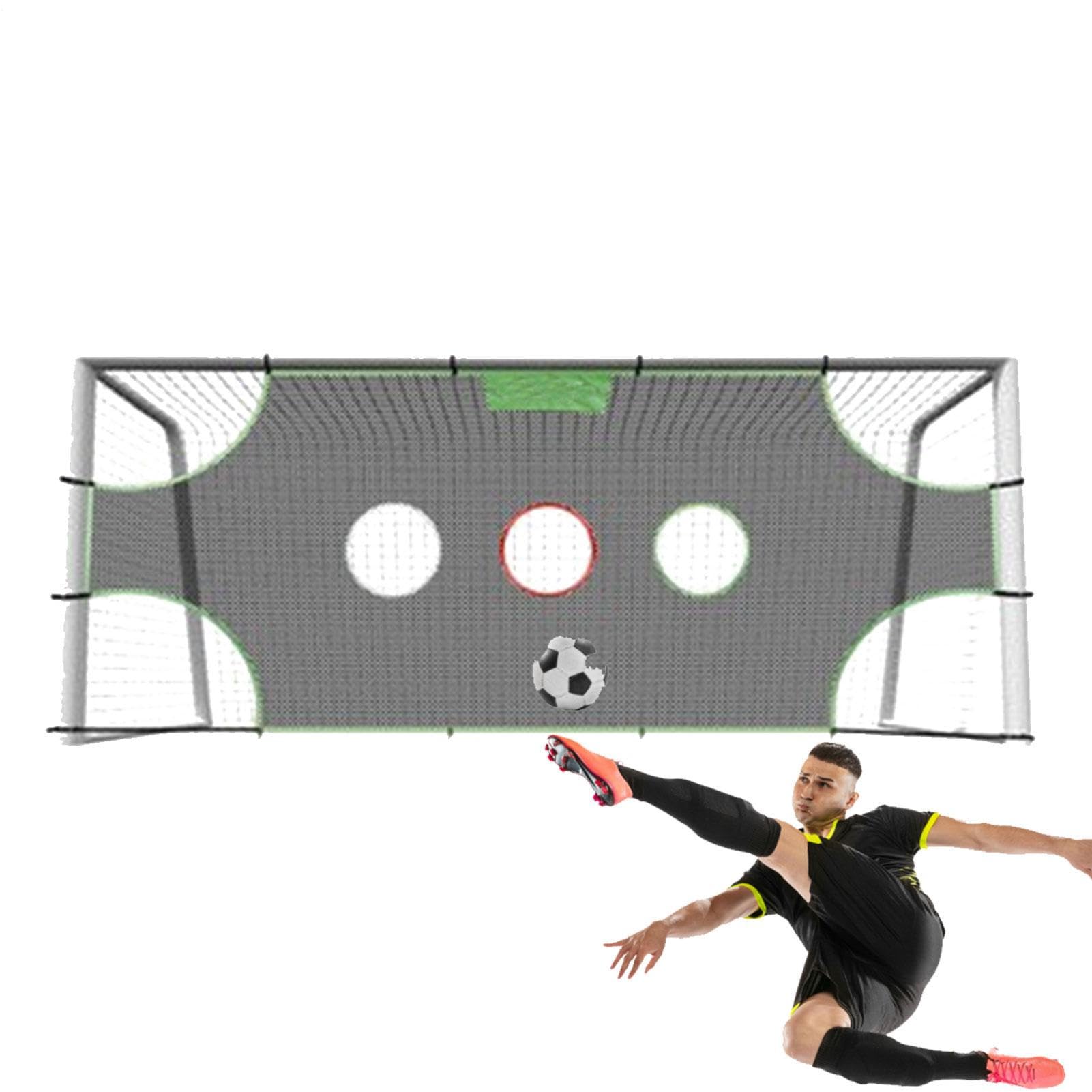 Rete Da Calcio Obiettivo: Telaio Da Calcio Staccabile, Porta Rinforzata per Interni Esterni, Modello Di Fori Regolabile, Maglia Di Allenamento per Rilasci, Pass, Tiri Esercizi