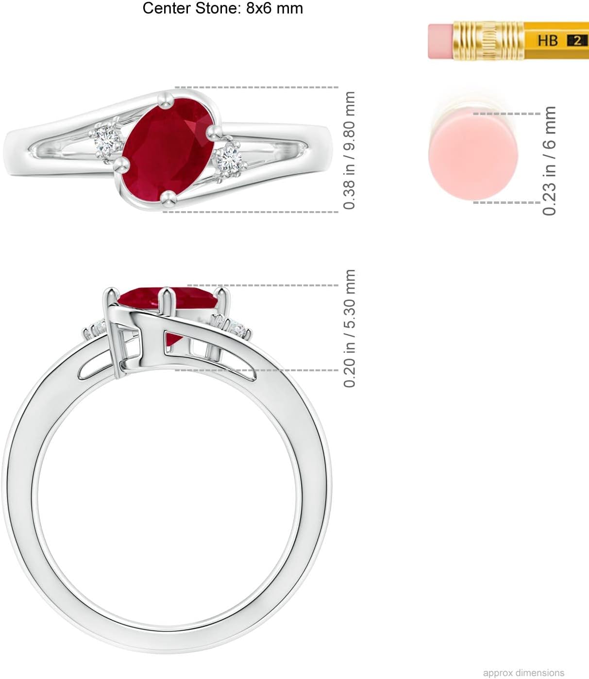 Angara Ruby and Diamond Split Shank Ring in Sterling Silver/14K Solid Gold/Platinum | Natural Prong-Set Ruby Ring for Women | July Birthday, Anniversary, Gemstone Jewelry Gift - Image 6