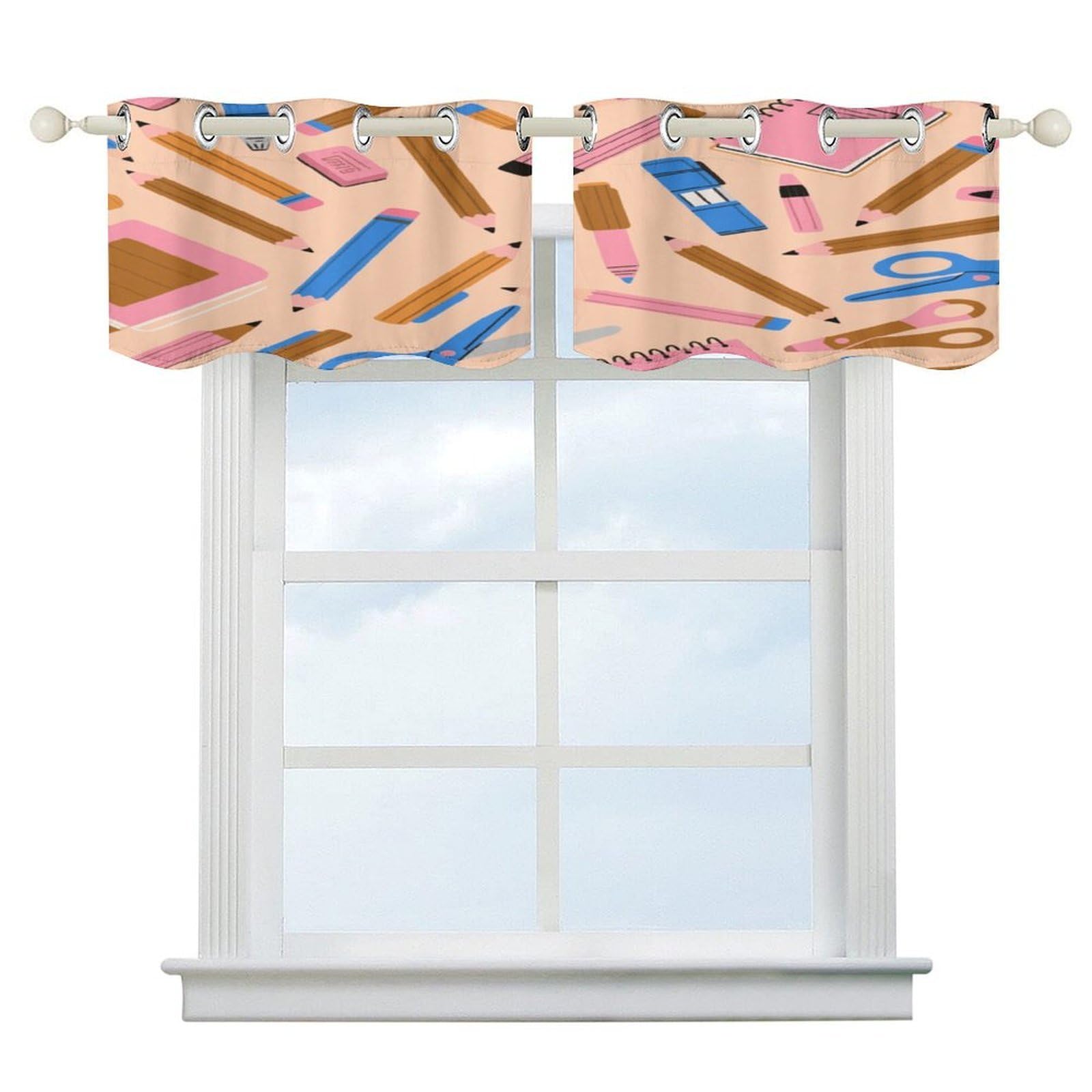 Fekiloot Style Irregular Pattern Short Curtains Valance Curtain