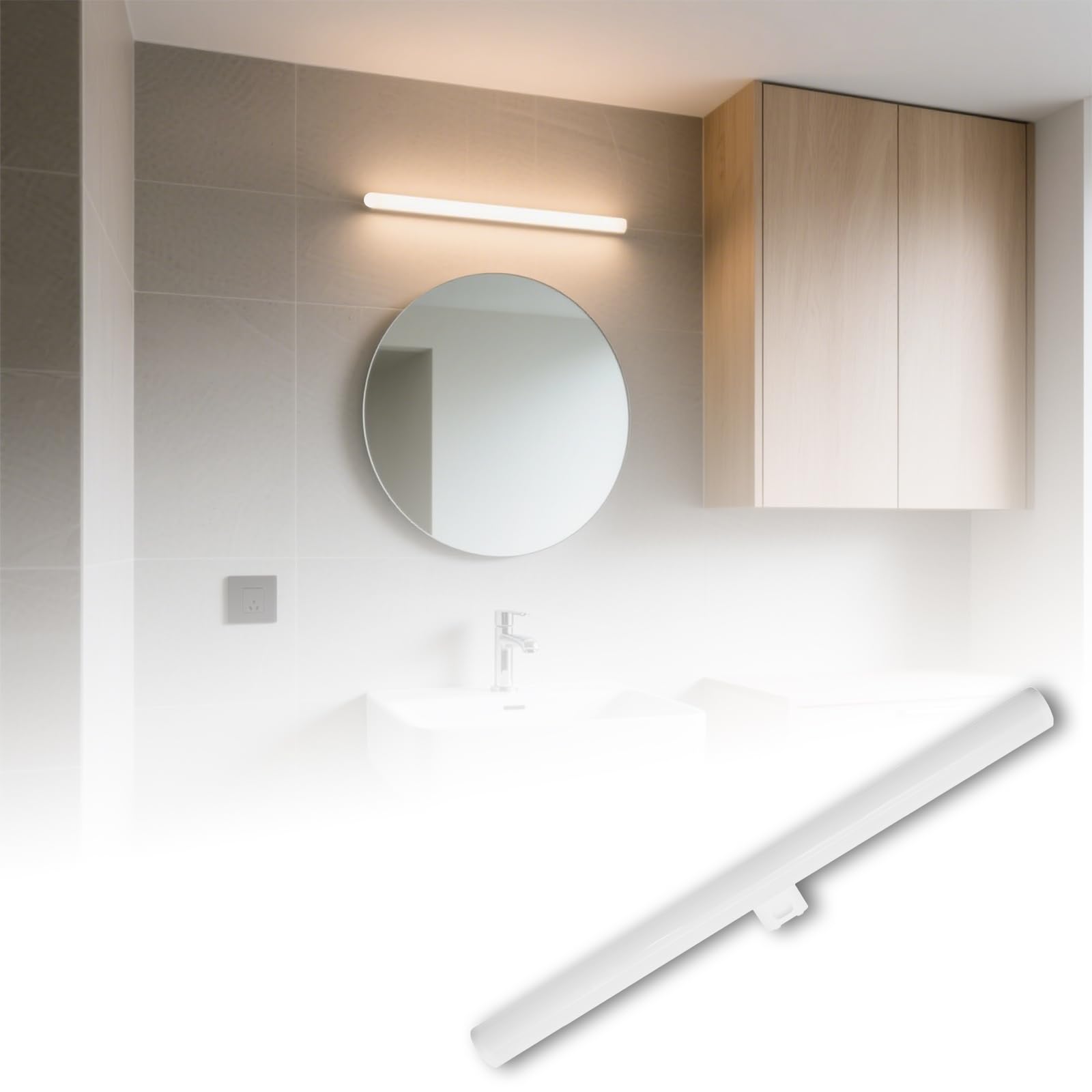 Lampadina LED S14D 12W Equivalente a 90W 1100LM Bianca Calda 2700K Lampadina LED Lineare Ø30mm x 500mm Angolo di Diffusione 180° Non Dimmerabile 230V PC