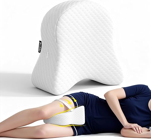 Miniatura 14 de Almohada de espuma viscoelástica para piernas para dormir de lado - Relajación del dolor de ciática, espalda, caderas, rodillas y articulaciones -