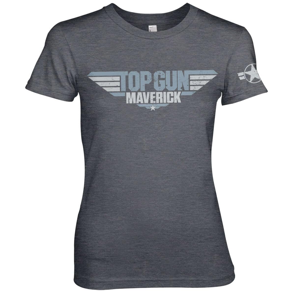 Top Gun: Maverick Officially Licensed Distressed Logo Women T-Shirt (Dark-Heather), XX-Large