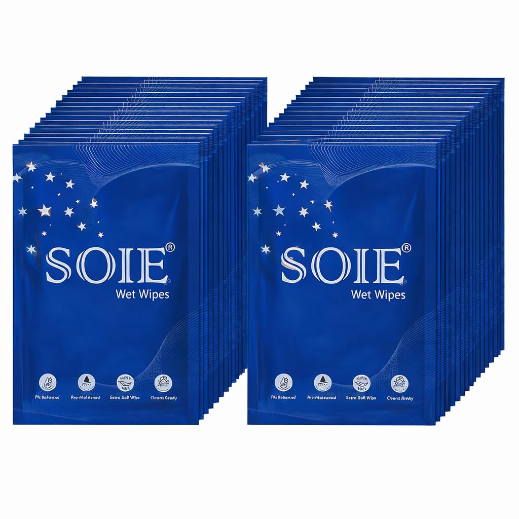 Amit Marketing SOIE Wet Wipes | Gentle Disposable Hygiene Wipe | Skin-Friendly, pH Balanced, Alcohol-Free, Safe for Daily Use | Travel-Friendly | Germ Protection for Skin and Surface (Pack of 200)