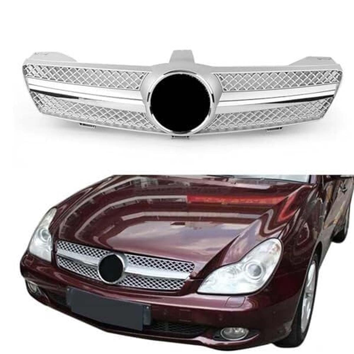 BXQDAM Front grille,Compatible with Mercedes-Benz CLS Class W219 CLS350 CLS500 CLS600 AMG 2005-2008,Front grille parts