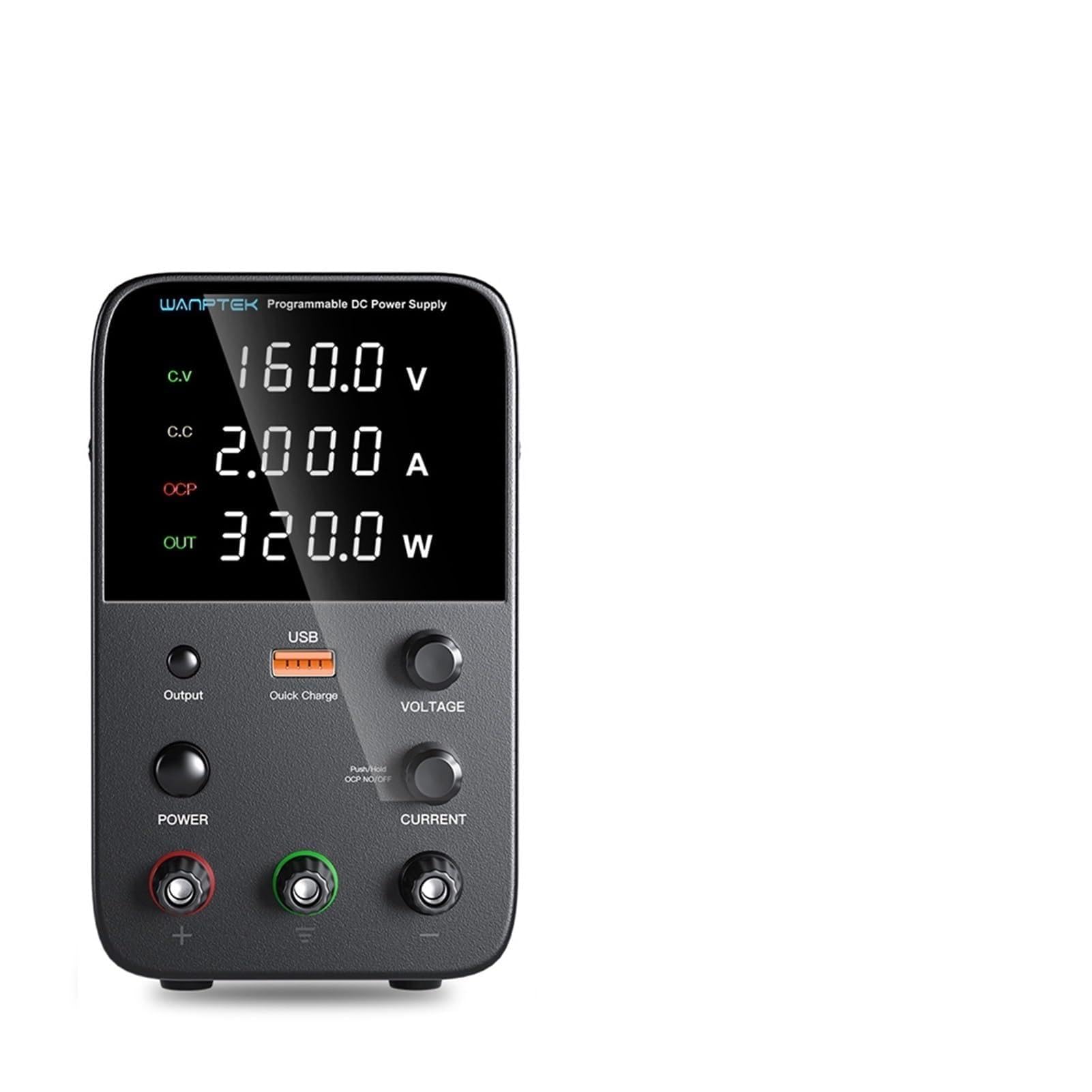 Labornetzteil, Einstellbar DC Stromversorgung 3. 0V 10A LED. Laborbank Stromquelle stabilisierte Stromversorgungsspannungsregler-Schalter 60V 5A(WPS1602H 160-V 2A)