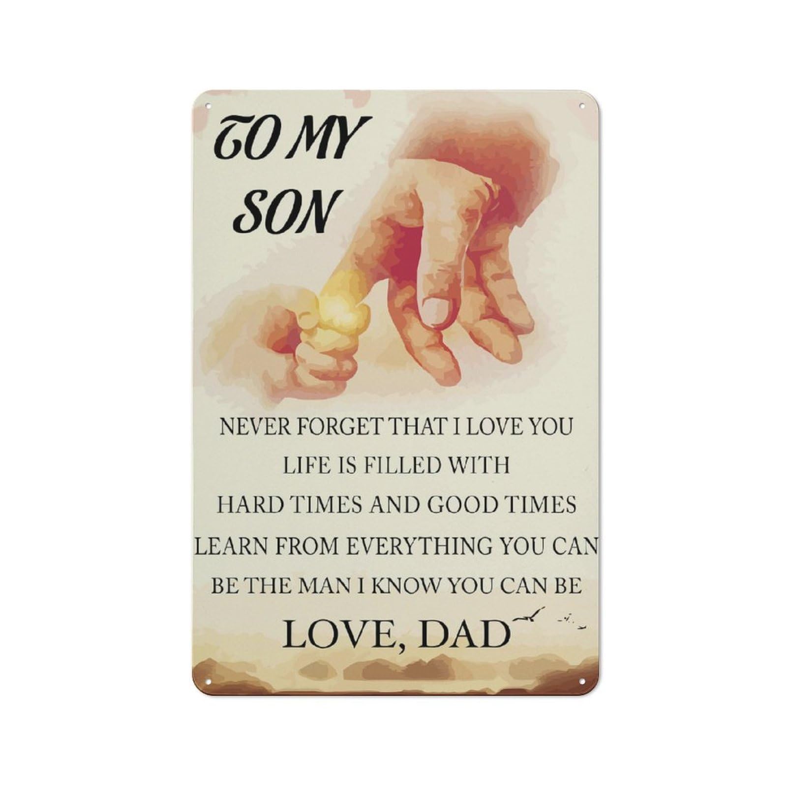 DAD TO SON Retro Tin Sign 30x20cm for Café Or Restaurant, Housewarming Wall Decor for People Furnishing Café And Restaurant