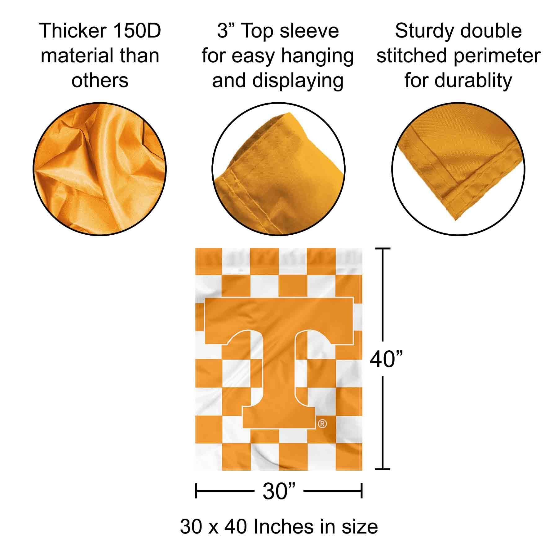 College Flags & Banners Co. Tennessee Volunteers Checkerboard Double Sided House Flag