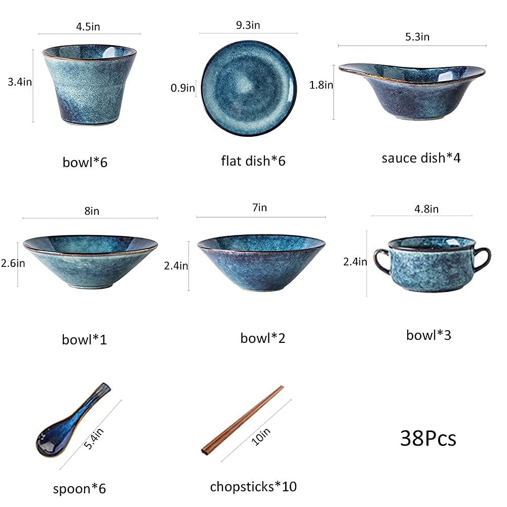 Zestawy porcelany Zestaw zastawy stołowej, ceramiczne zestawy obiadowe, zestawy talerzy i misek 38 szt. Zestaw talerzy obiadowych Euro Retro