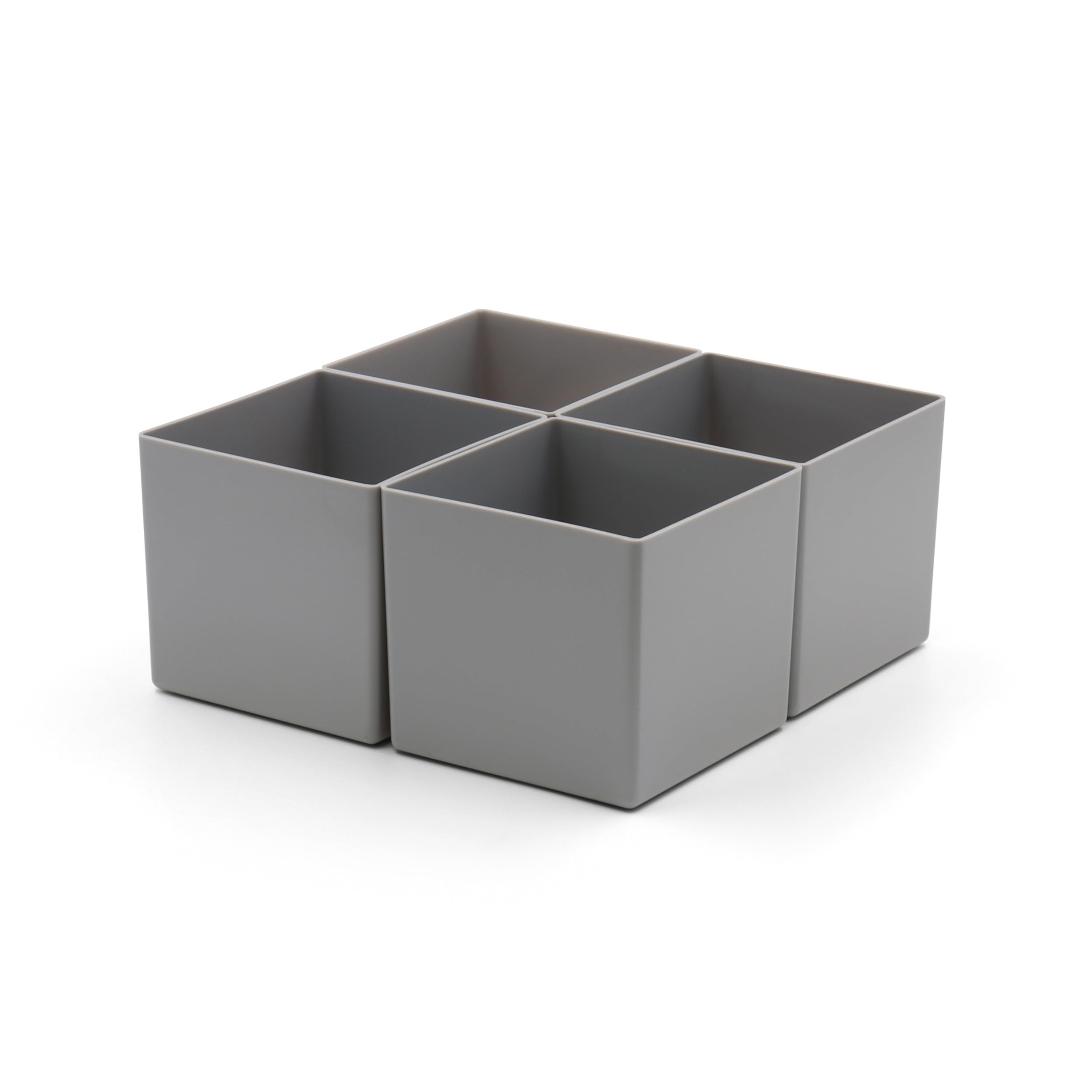 25 pcs. boîte d'insertion E90/2, 99x99x90 mm, gris, standard industriel, pour tiroirs, boîtes d'assortiment etc., en polystyrène à haute résistance aux chocs