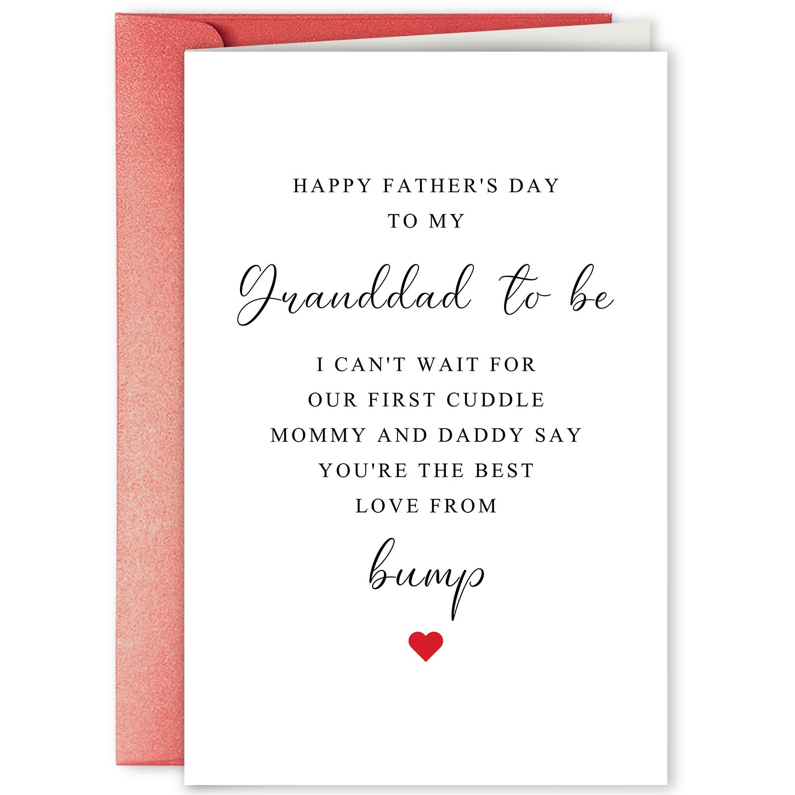 Bablira Grandad to Be Father's Day Card, Fathers Day Card from Bump Baby, Happy Father's Day to My Grandad to Be