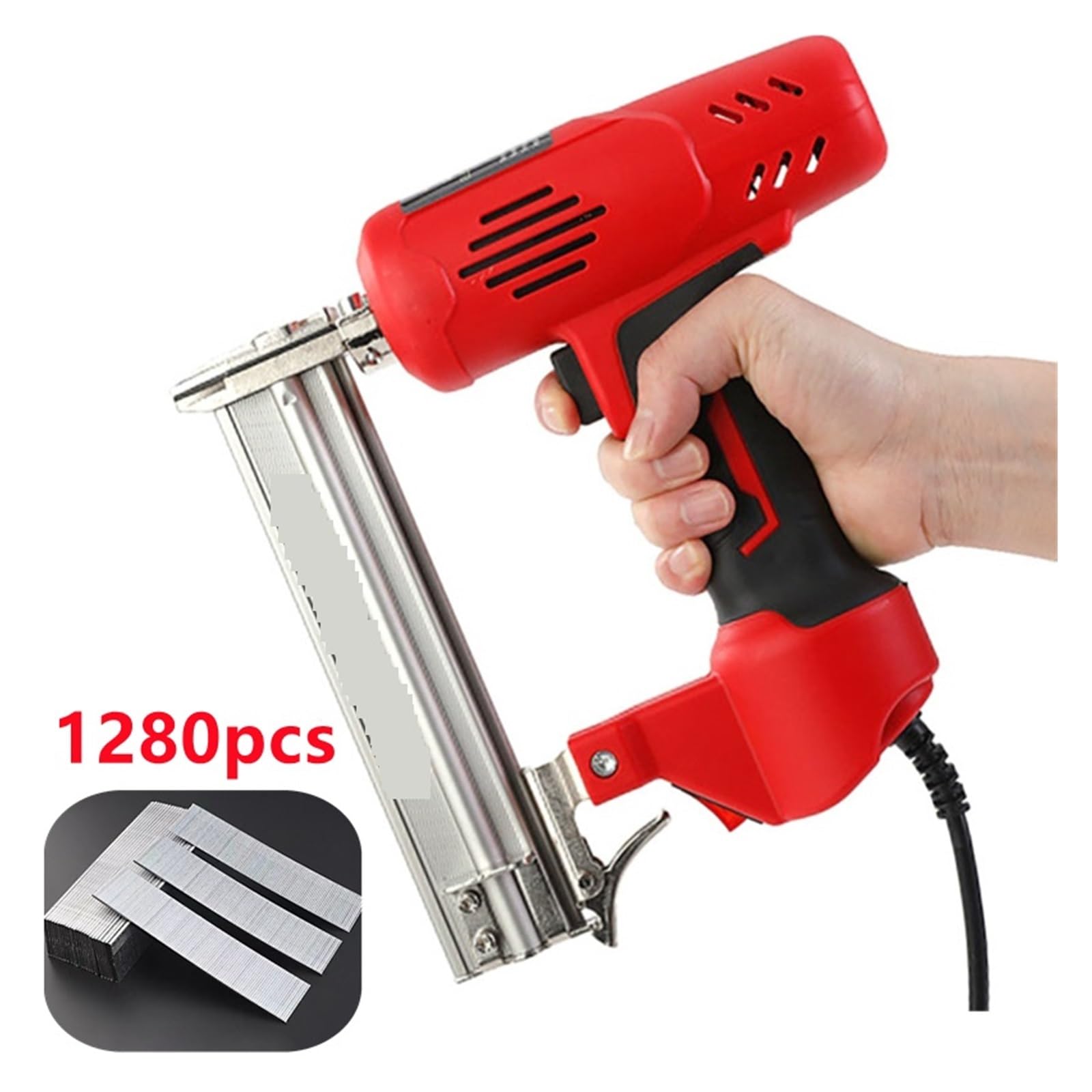 Zszywacz 2600W Elektryczny Pistolet Do Gwoździ Rama Drewniana Zszywacz DIY Budowa Mebli Gwoździe Elektronarzędzie Gwoździe Stolarskie Narzędzia Do Obróbki Drewna Do mocowania materiałów, dekoracji, st