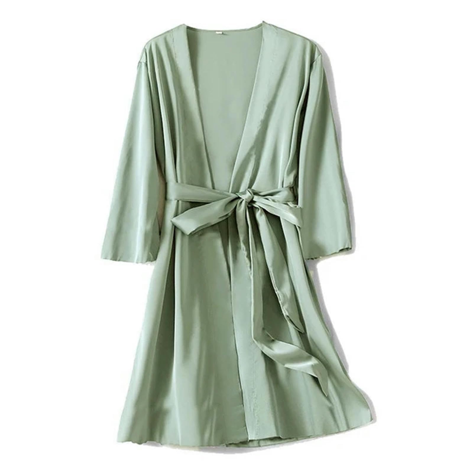 MdybF Szlafrok Damska Satyna Bielizna Bielizna Sleepwear Prezent Ślubny Casual Szlafrok Nocna
