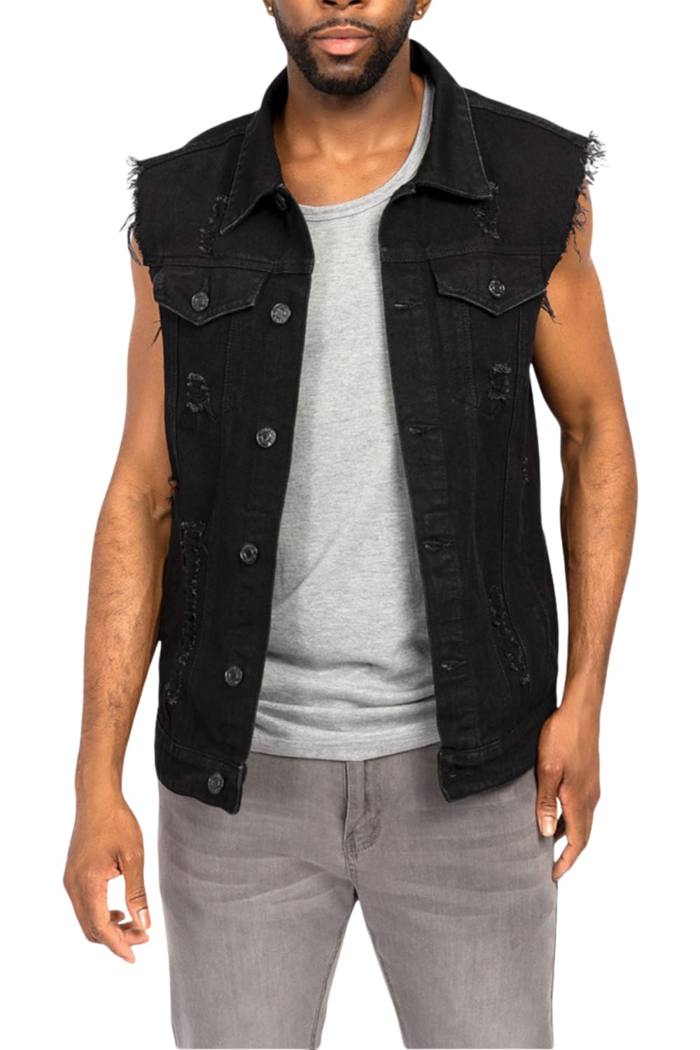 Rocker Denim Jean Vest Jacket