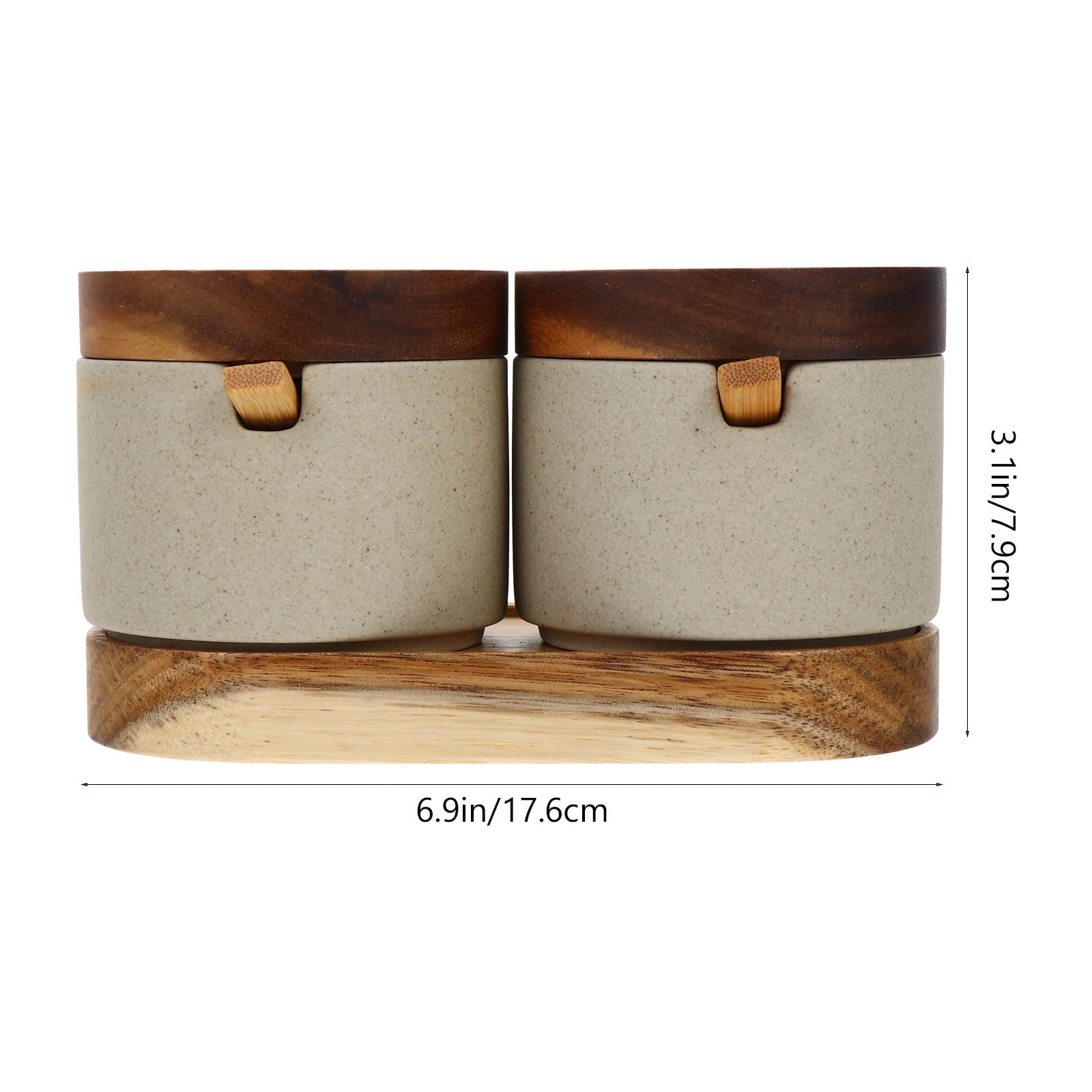 jojofuny Tarros para Condimentos de Cerámica con Tapa Juego de 2 Piezas Resistentes a Altas Temperaturas Fáciles de Limpiar Multifunción para Cocina Doméstica Almacenamiento de