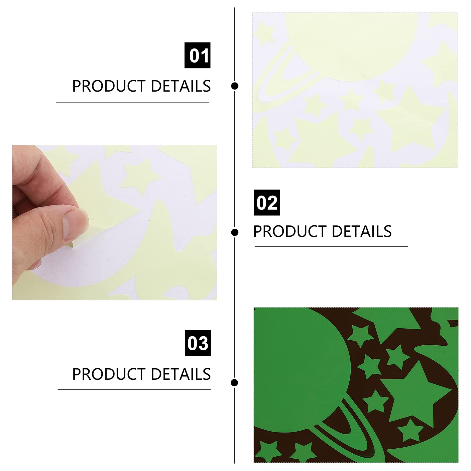 Toyvian 3sets Adesivi Murali Luminosi Per Cameretta Stickers Autoaderenti Con Stelle e Decorazioni Per Sicuro Atmosfera Magica Per Stanze e Nursery