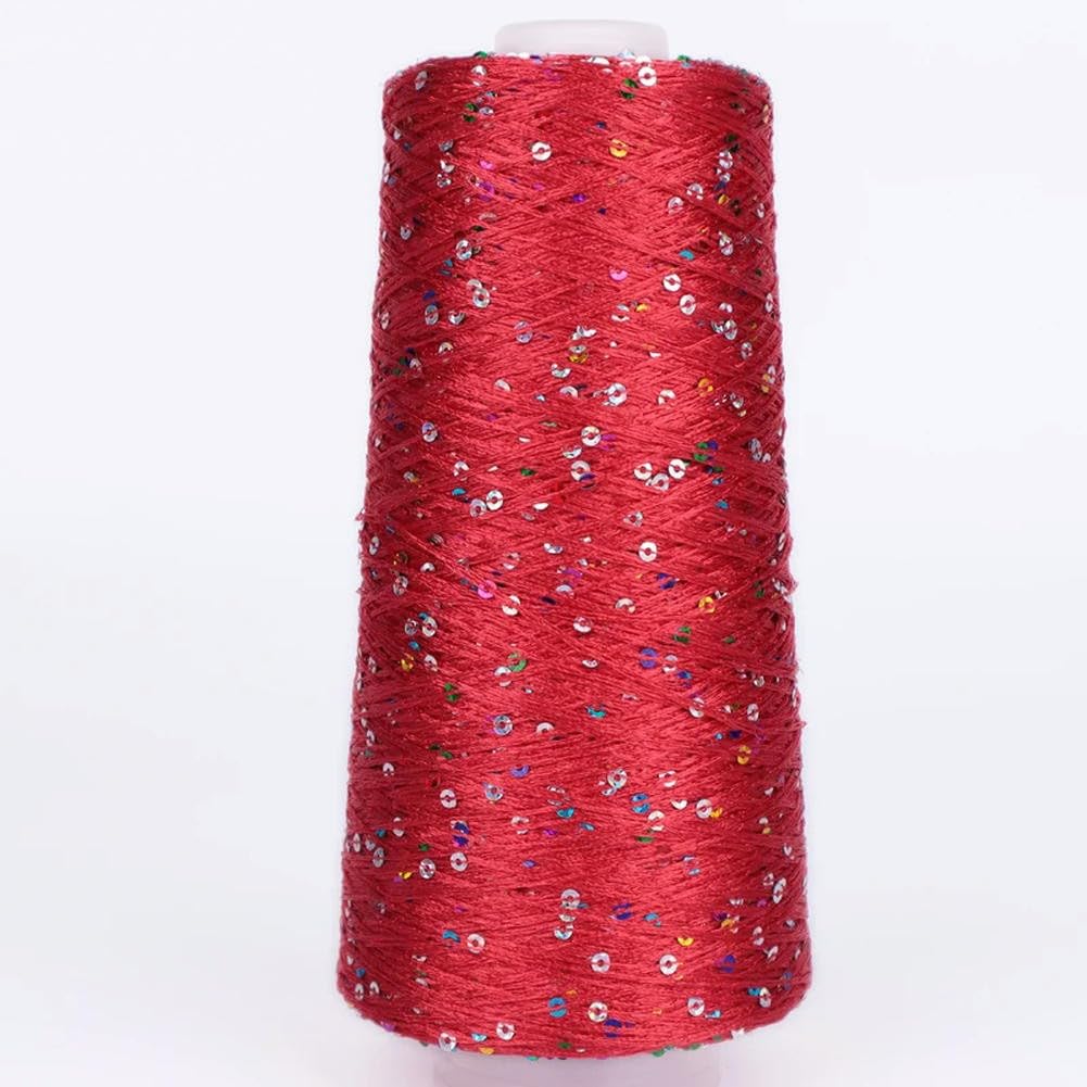 OPica 500G Glitter Fancy Yarn Sequin Hand Crochet Thread Knitting Clothes Needleworkyarn with Sequins Knitting Yarn Needlework Sequins
