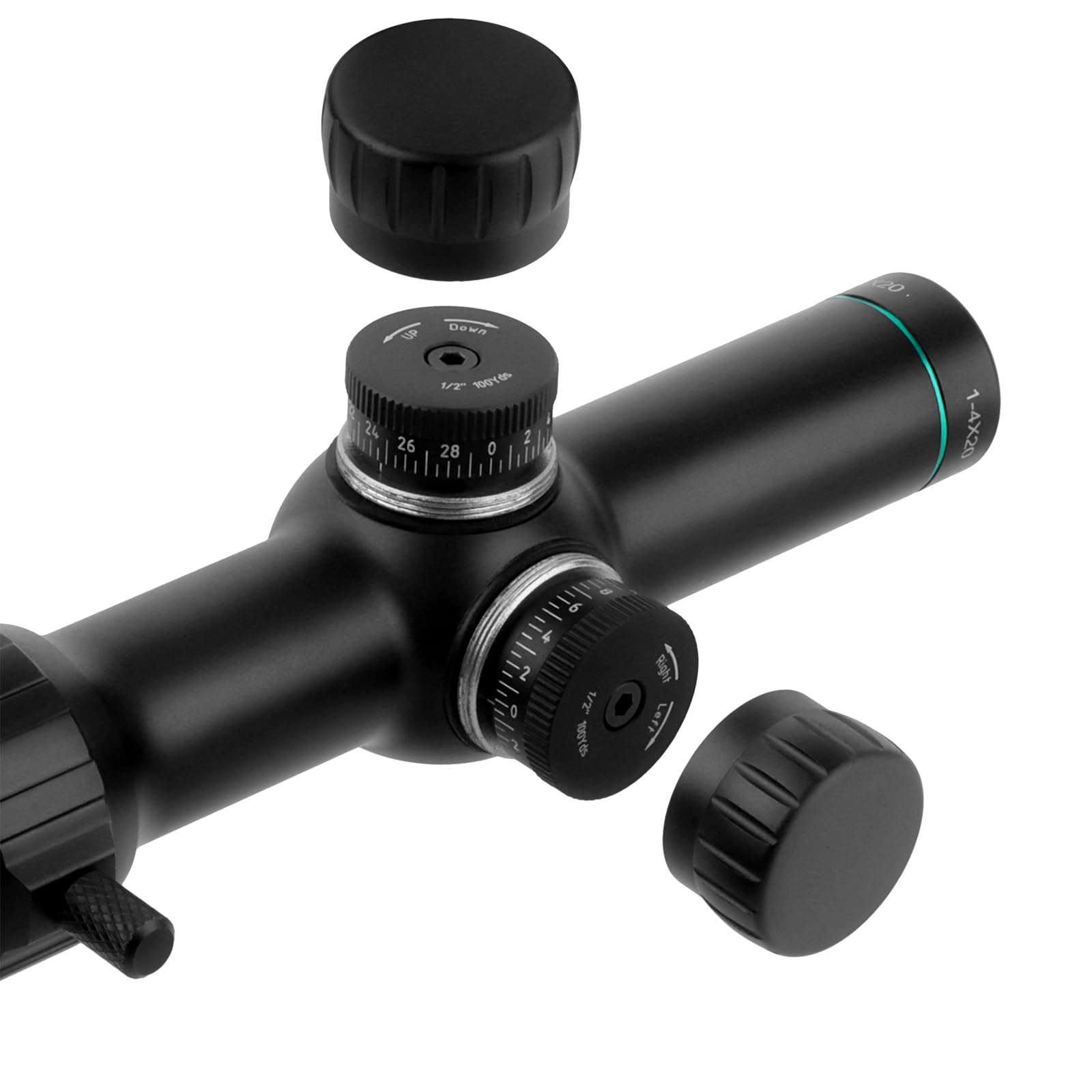 Optics Monokular Scope 1-4X20 zf, 25,4mm Tubus Sucher, Absehen 1/2 Zoll Voll multivergütet Monokular Wasserdicht