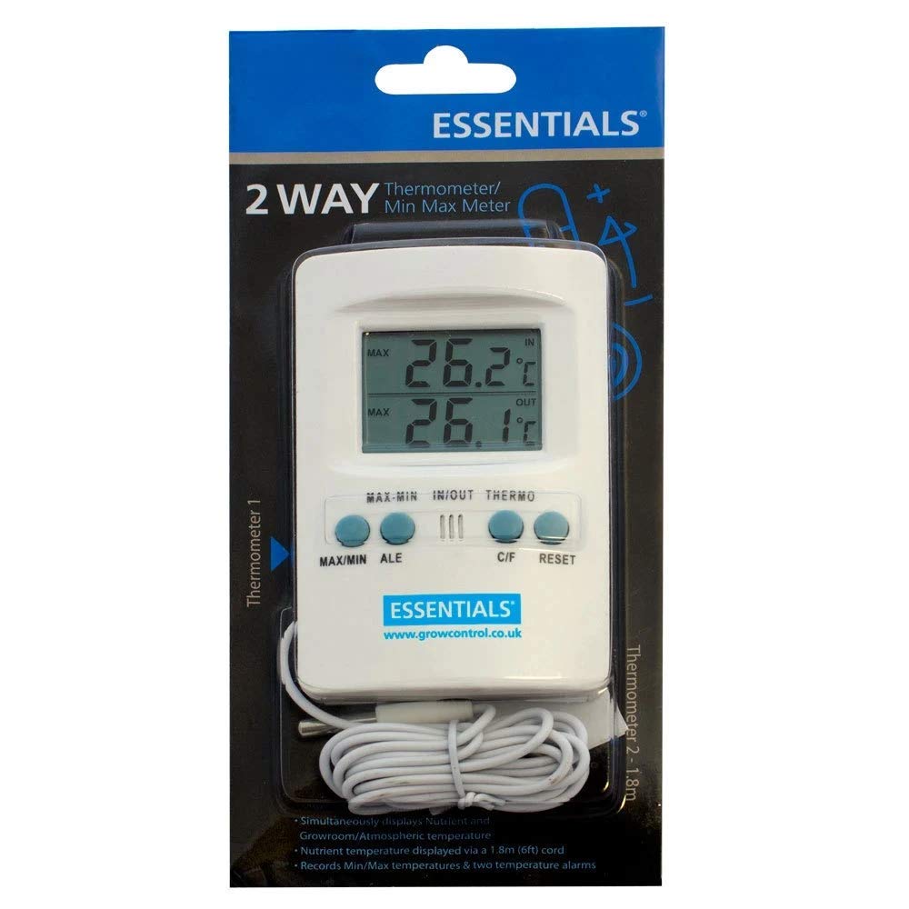 Essentials Min-Max Thermo Hygrometer Thermometer Grow Room Humidity Hydroponics