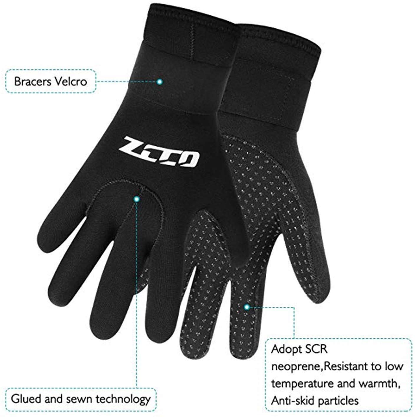 WYYHAA 3MM Neoprene Diving Gloves Anti-Slip Warm Scuba Gloves Wetsuit Gloves with Adjustable Strap for Scuba-Diving Surfing Kayaking,XXL - Image 4