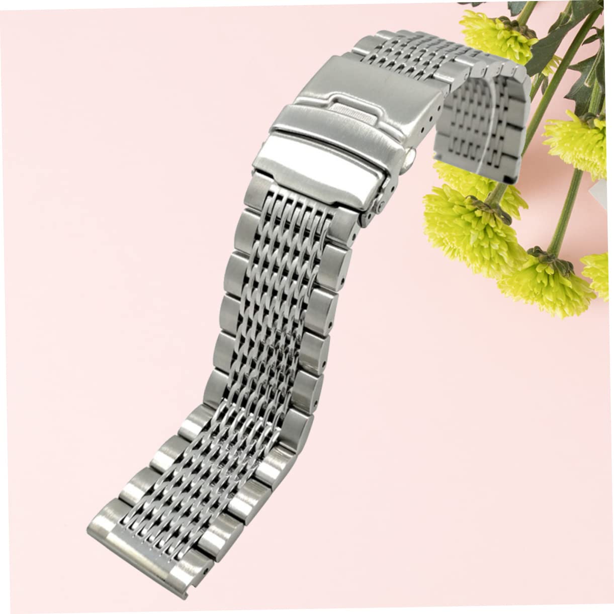 COLLBATH Correa de Reloj de Acero Inoxidable 20mm, Correa Metálica Ergonómica para Hombre y Mujer Cierre Duradero y Diseño Elegante