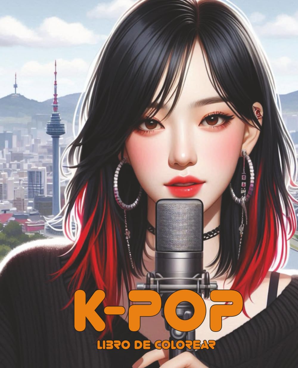 K-pop: libro de colorear con 50 imágenes de cantantes coreanas femeninas de kpop. Coloring book infantil / juvenil.