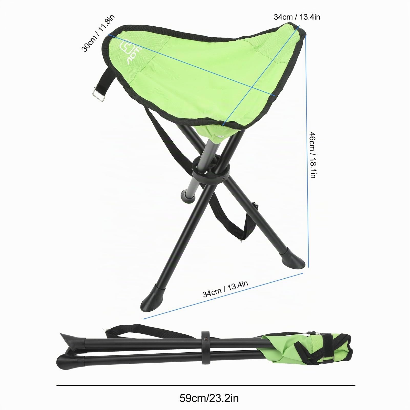 Chaise de Voyage, 200 Kg de Chargement de Chargement de Chaise TréPied TréPied Tabouret de TréPied Pliant pour Camping Extérieur à Pied de la Chasse à la Chasse aux Voyages de