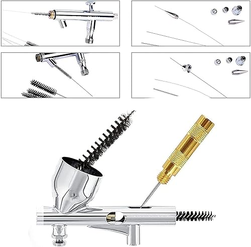 Miniatura 5 de Ismeally Kit de limpieza de pistola pulverizadora, juego de cepillos de limpieza de pistola de pulverización, kit de limpieza de aerógrafo para