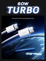 Vista 9 de LISEN Cable USB C, paquete de 5 [3.3/3.3/6.6/6.6/10 pies] USBC a USBC cable de carga para iPhone 16e 15 Pro Max, cable de 60 W (3.1 A) C a C