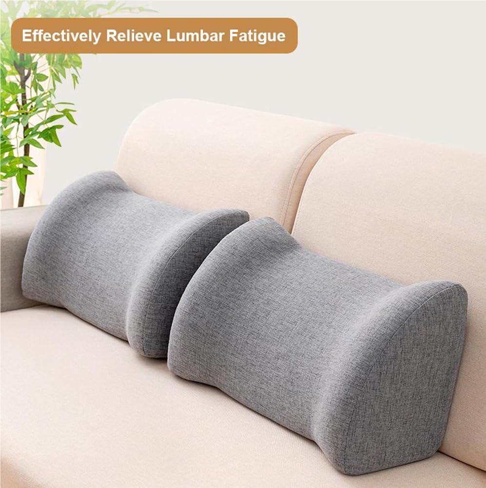 Almohada de apoyo lumbar para sofá, silla, coche y cama, respaldo de espuma de alta densidad para mejorar y aliviar el dolor de espalda baja (20 x 7.5 x 11 pulgadas) - Soporte ideal N