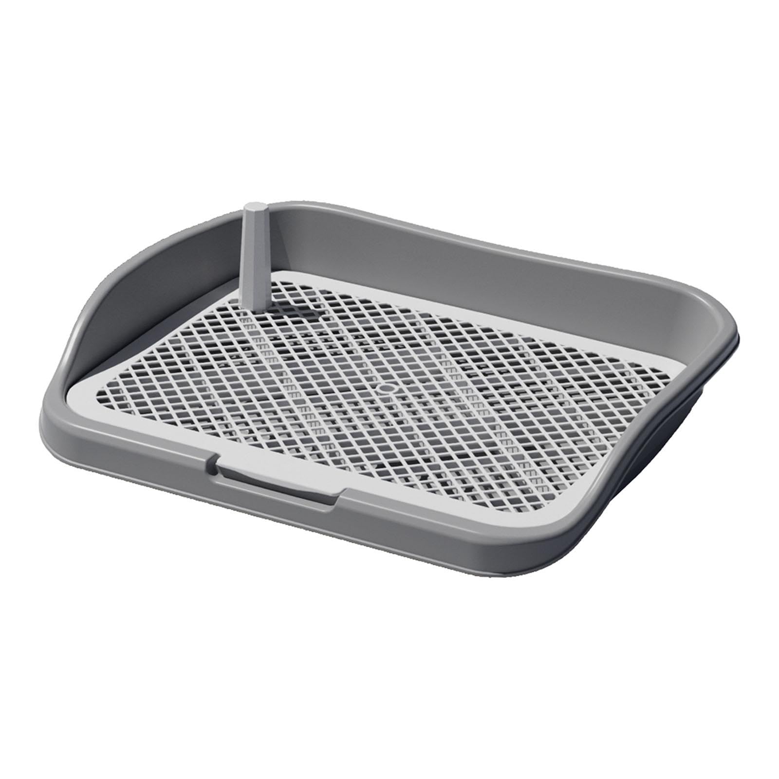 Sharplace Support de Pipi de Toilette pour Chien, Plateau de Pot pour Chien, grilles d'entraînement, Plateau à litière pour Animaux de Compagnie, Tapis, Gris