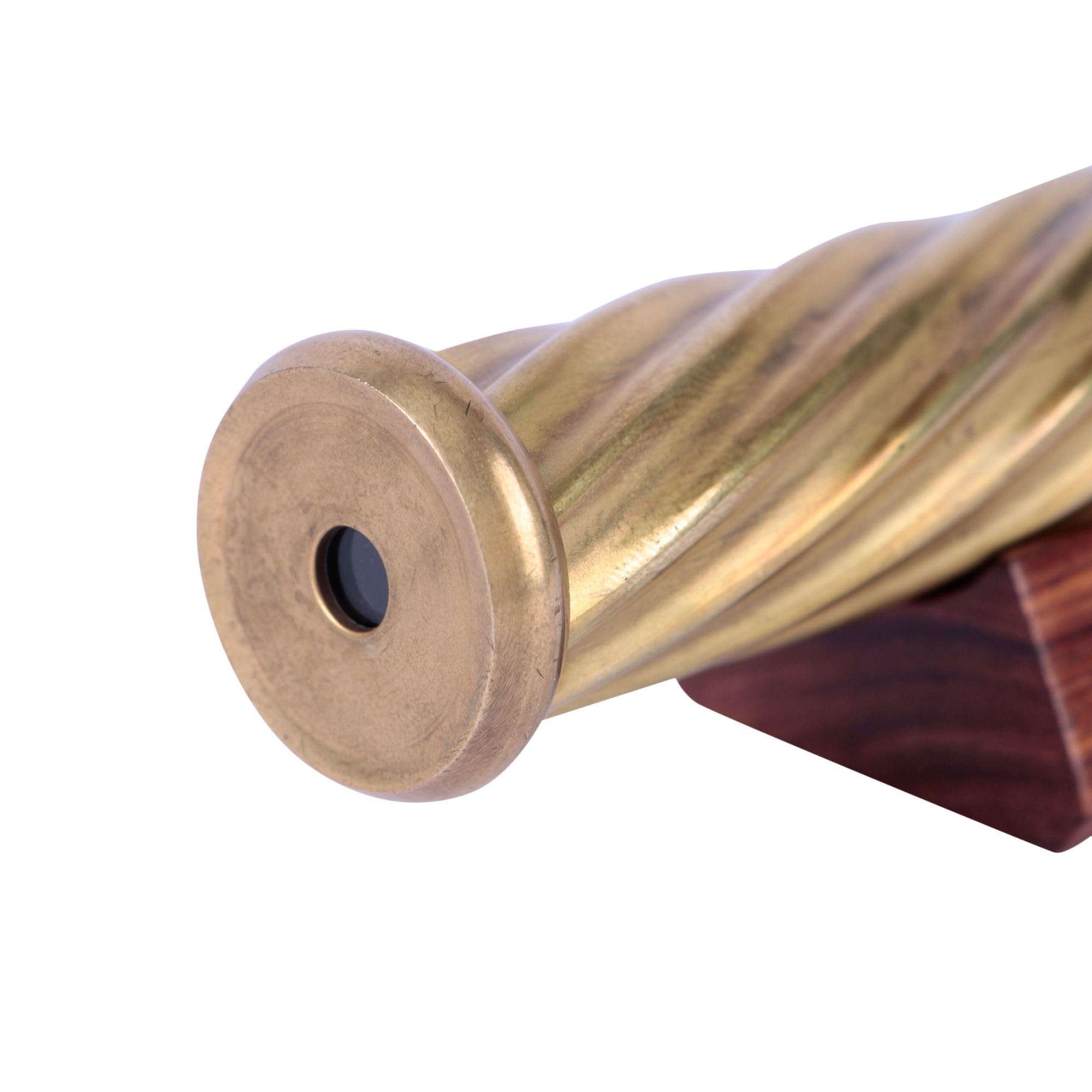 Marblescope - Caleidoscopio in ottone con biglie di vetro intercambiabili, include espositore in legno duro, un regalo premuroso per il collezionista esigente