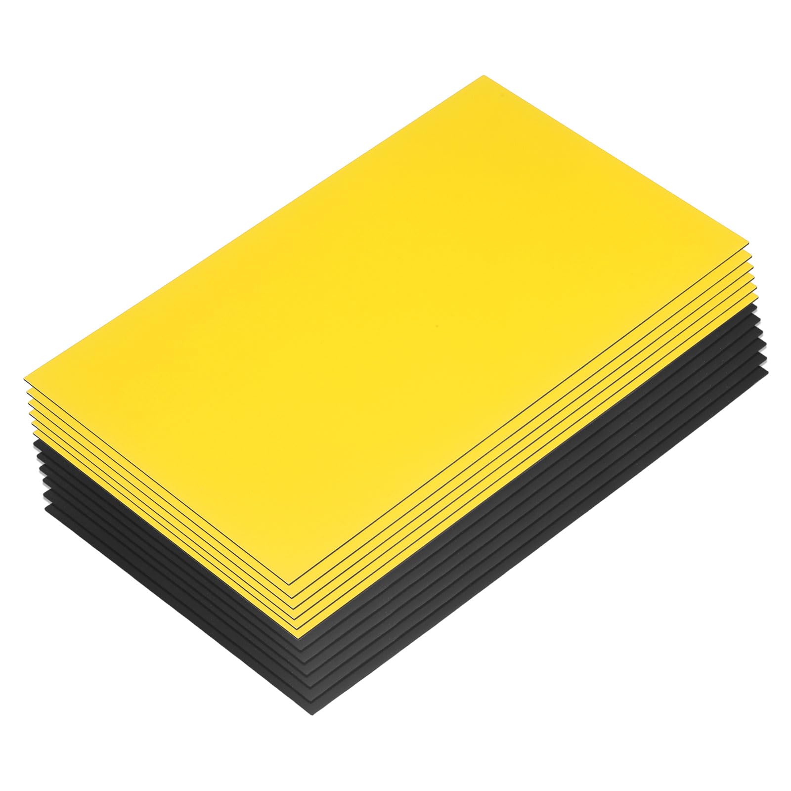 Kozelo 12Pcs Double Color Laser Engraving Blanks | 11.8x6.49x0.05 Inch ABS Engraved Plate Sheets | for Personalized Name Plates, Office Wall Desk, DIY Carving, Yellow/Black