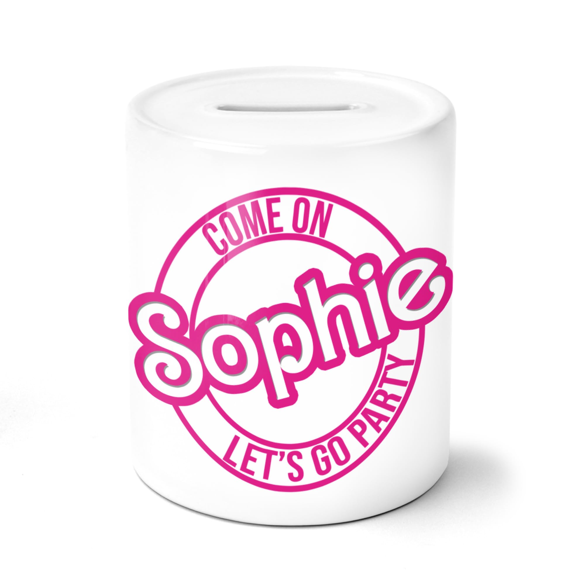 Print Maniacs Girls Pink Personalised Ceramic Money Box Doll For And Women Lets Go Party Merchandise Princess Dream Collection Theme Bride Lip Stick Birthday Diamonds