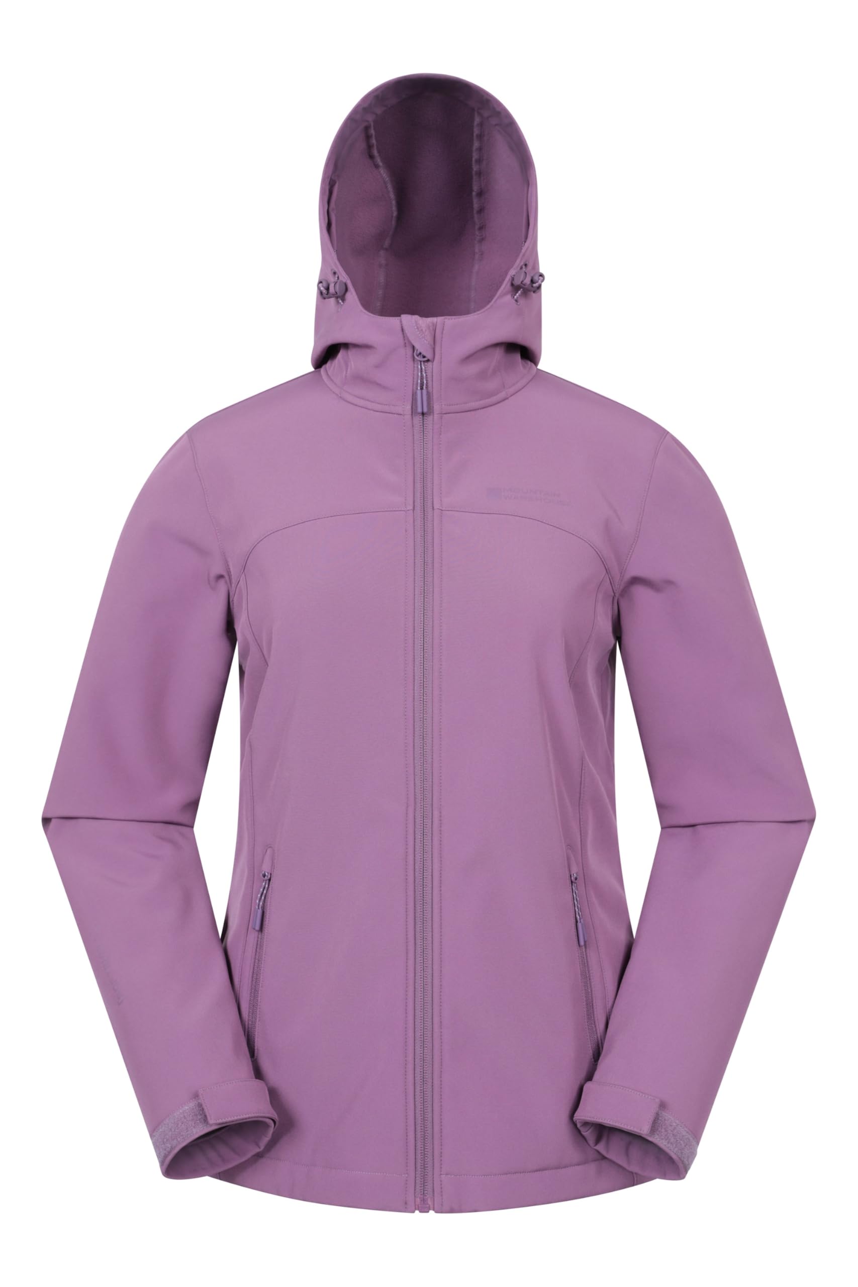 Mountain Warehouse Women's Dusky Purple Exodus Softshell Jacket - Breathable, Adjustable, Water & Wind Resistant Coat - For Autumn, Winter, Walking, Everyday Wear Size 10