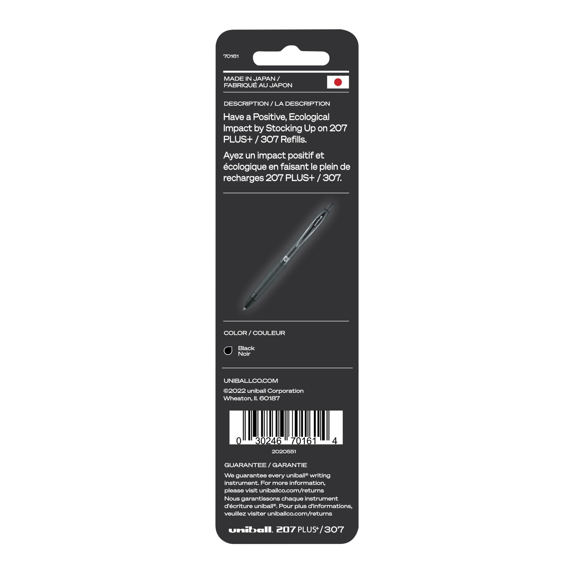 Uniball 207+ Plus Kugelschreiberminen, 0,7 mm mittlere Spitze, schwarze Tinte, 6 Ersatzminen