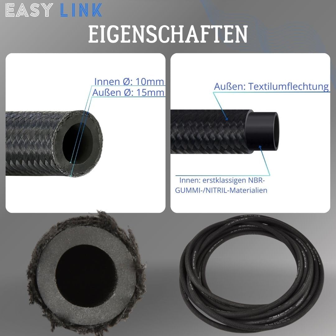 Tubo Gomma NBR Per Auto Tubo Carburante NBR 8.0-13.0 Mm - Per Benzina, Diesel, Olio, Auto, Moto, Barca, DIN 73379 MN 3007 - Foto 9