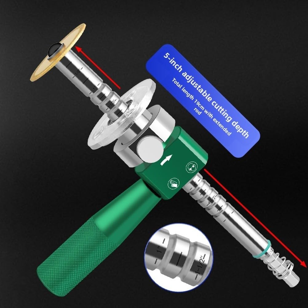 Tagliatubo PVC Regolabile con 5 Pollici per Interni Tagliatubo(Green)