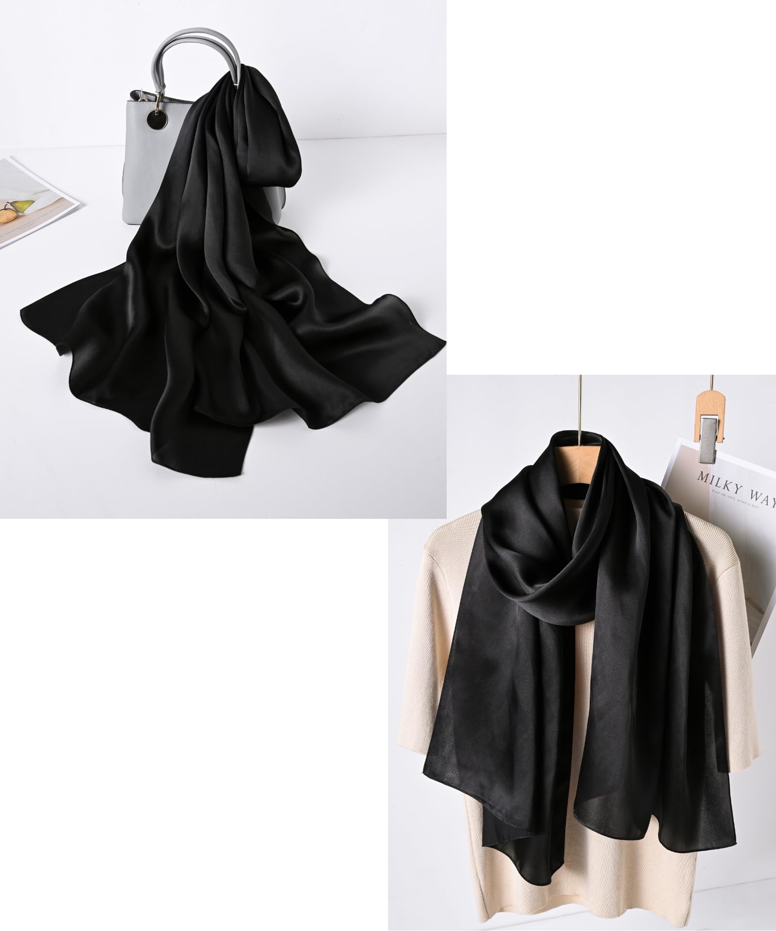 PoeticEHome 100% Maulbeerseide Schal 170x53cm – Seidenschal Damen Langhalstuch für Kopf & Hals | Geschenkverpackung
