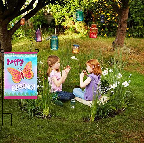 Garden Flag Holder Stand-4 Pack Garden Flag Pole 13.5\" Width Premium Lawn Flag Pole Holder with Anti-Wind Clip for Outdoor Garden Lawn