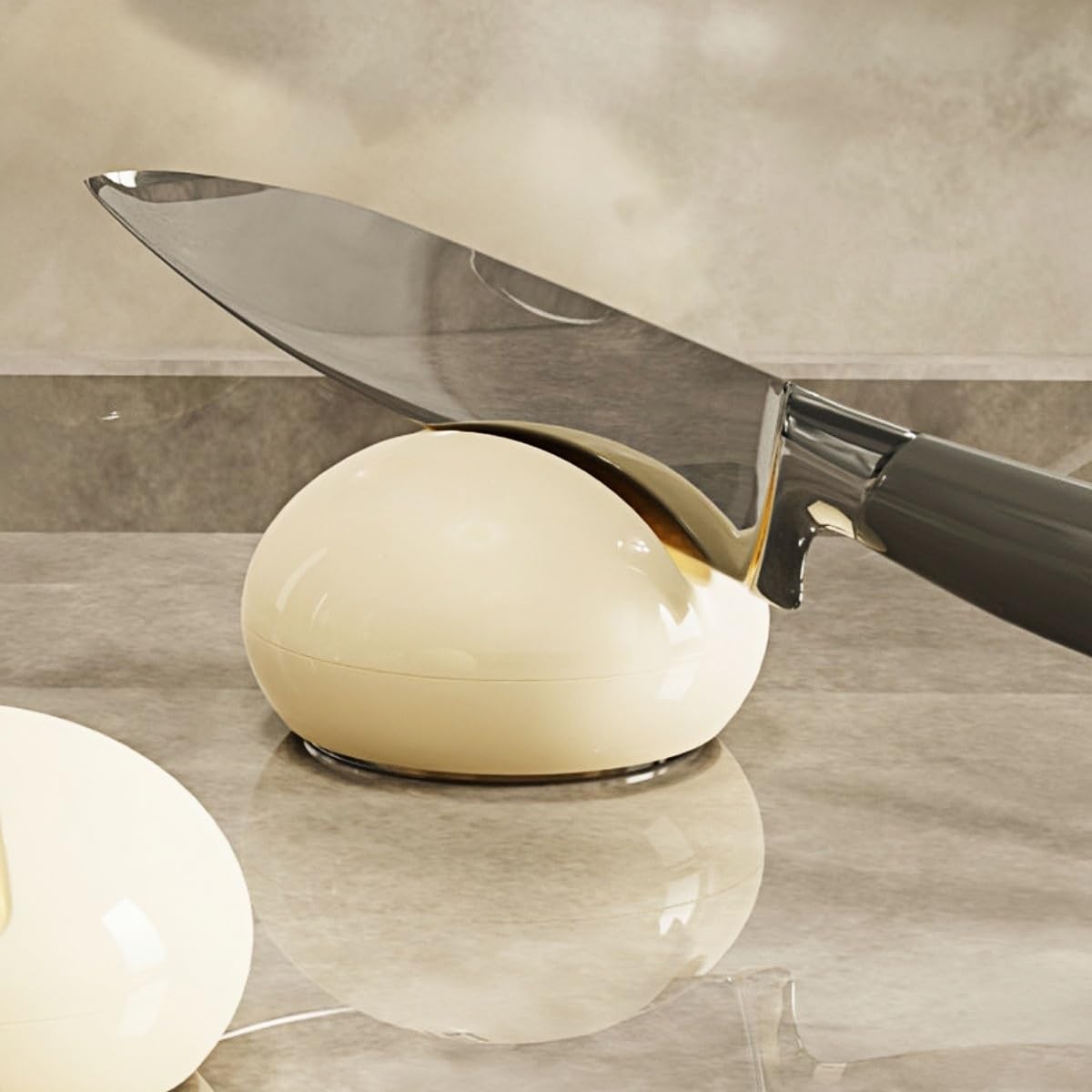 Suction Cup Knife Sharpener Tungsten Steel Fast Sharpening Tool for Kitchen Mini Kitchen Knives Sharpeners Beige 2