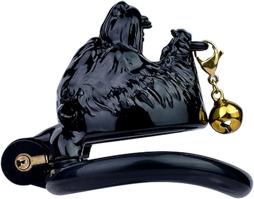 Miniatura 7 de Jaula ligera para el pene dispositivo de castidad con 4 anillos y llaves, jaula de pene masculina con bloqueo invisible y campana, juguetes sexuales