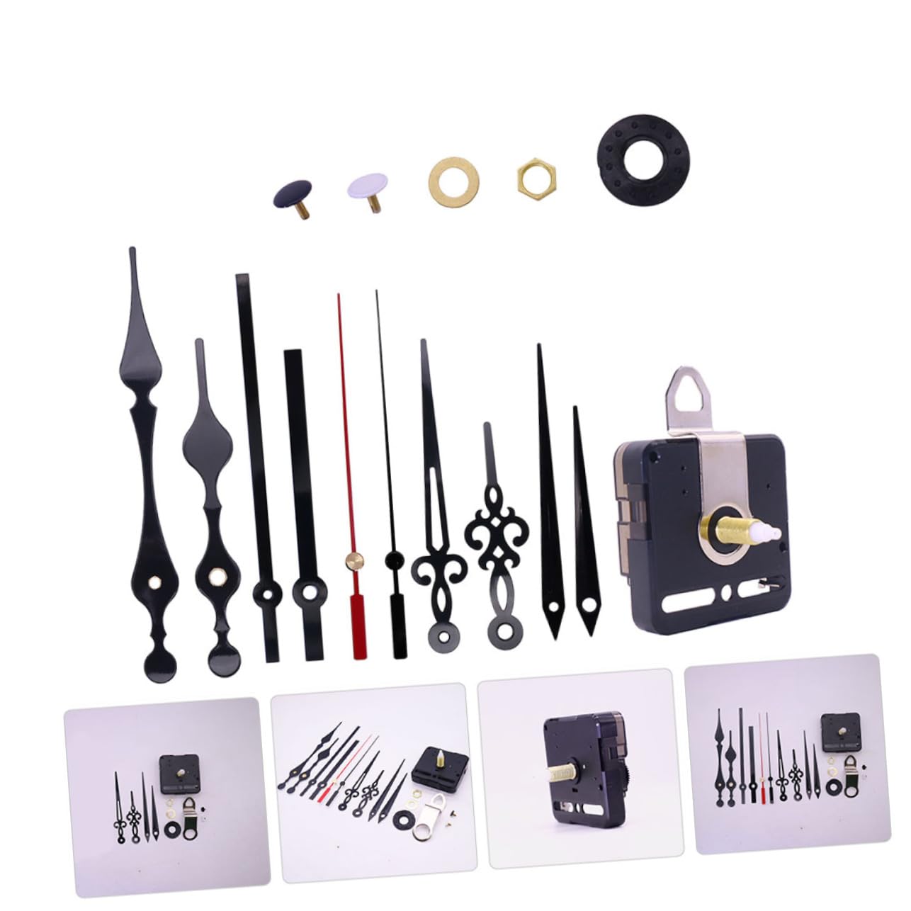 Housoutil 3 Sets Uhrzubehör Uhrwerk Kaminuhren Bunte Runde Wanduhr Welle Leise Wanduhr Große Uhr Mechanismus Uhrzeiger Retro Leise Uhr Wassertropfen Uhr Metall