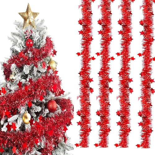 Lametta Girlande Weihnachten, 8 Stück Weihnachtsdeko Girlanden,...