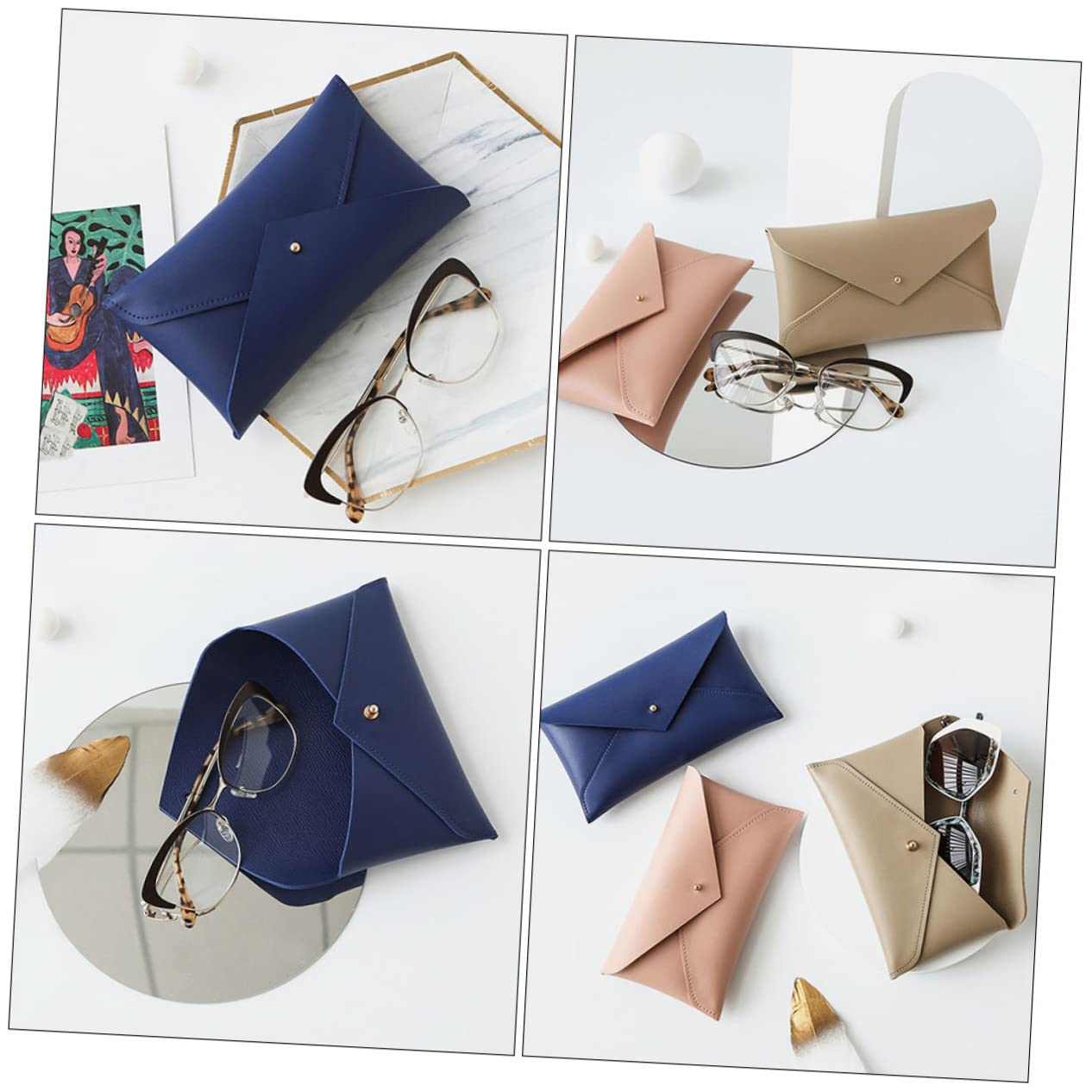 12piezas Estuche De Gafas De Sol Portátil Organizador De Lentes De Moda y Protección y Almacenamiento Para Gafas De Sol y Lectura